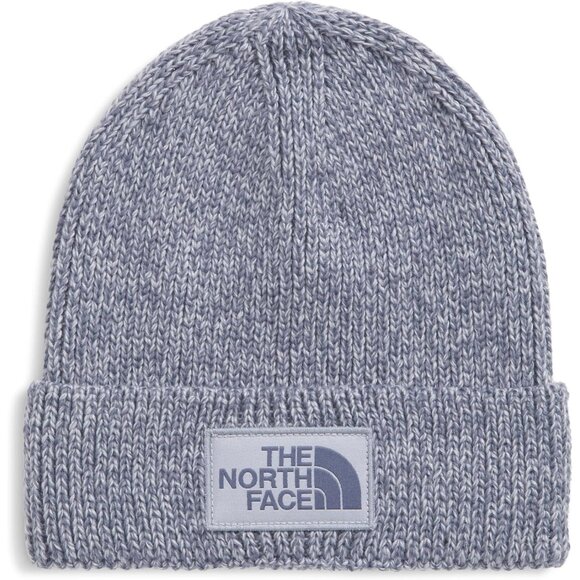 The North Face Men Blue Heather Cuffed Beanie Classic Fit Rib Knit Winter Hat - Picture 1 of 2